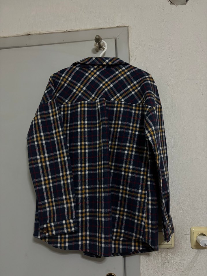 Kadın Çok Renkli Kareli Düğmeli Gömlek - Görsel 3