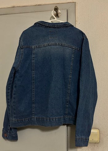 Düğmeli Lacivert Kadın Denim Ceket - Görsel 3