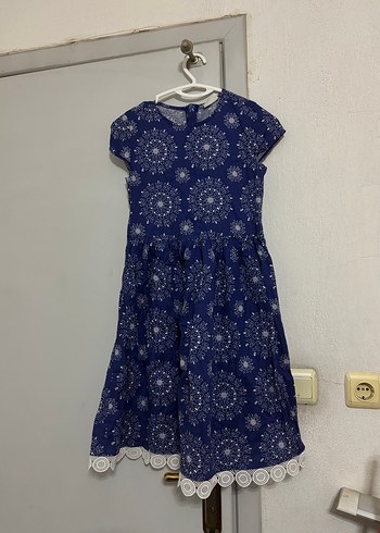 Kız Çocuk Lacivert Bohem Desenli Elbise - Görsel 2