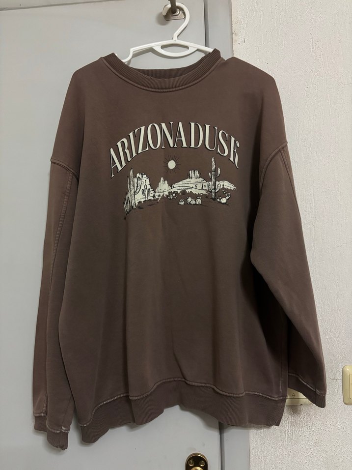 Kadın Kahverengi Baskılı Oversize Sweatshirt - Görsel 2