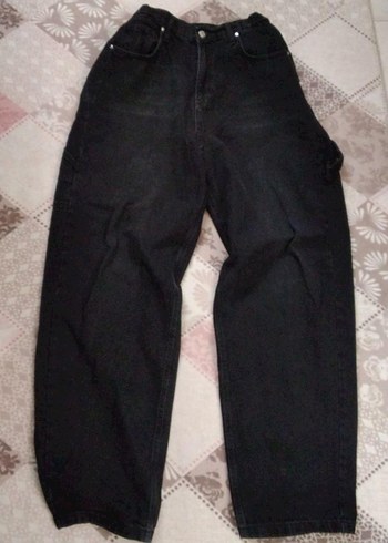 Trendyolmilla siyah baggy kot pantolon - Görsel 2