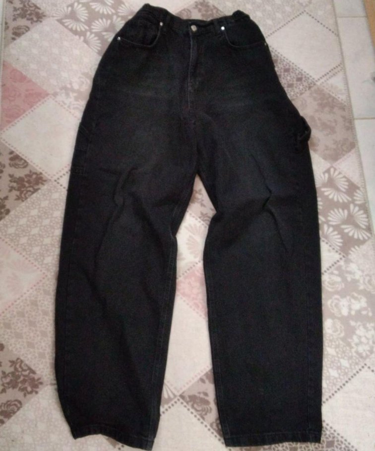 Trendyolmilla siyah baggy kot pantolon - Görsel 2