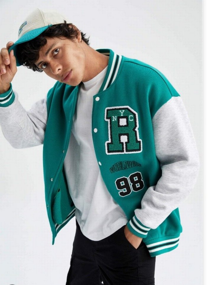 yeşil defacto kolej ceketi (unisex) - Görsel 2