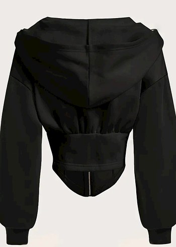 Siyah Gotik Y2k Fermuarlı Kadın Ceket - Görsel 2