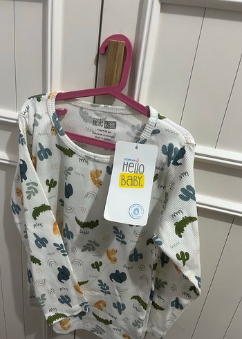 Pastel Desenli Beyaz Çocuk Pijama Takımı - Görsel 3