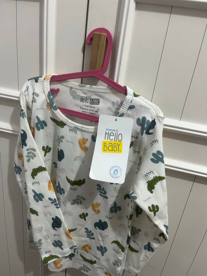 Pastel Desenli Beyaz Çocuk Pijama Takımı - Görsel 3