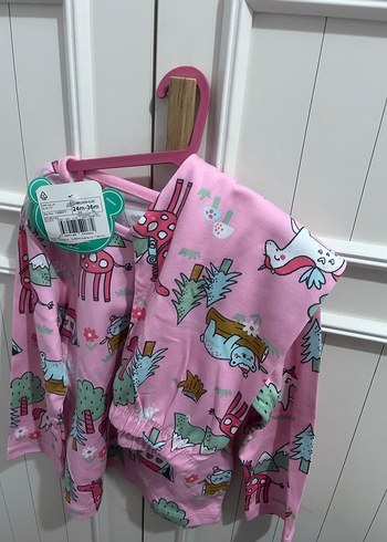 Kız Çocuk Pembe Uzun Kollu Desenli Sweatshirt - Görsel 2