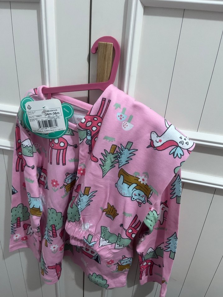 Kız Çocuk Pembe Uzun Kollu Desenli Sweatshirt - Görsel 2