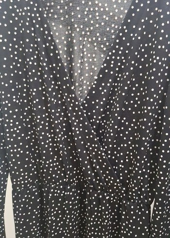 Mango Puantiye Desenli Siyah V Yaka Hamile Elbisesi - Görsel 5