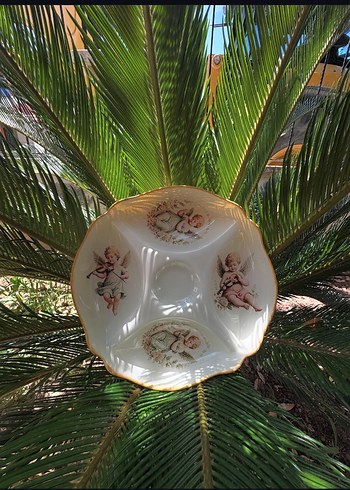 Vintage Beyaz Çiçek Desenli Bölmeli Tabak cam boyama el emegi - Görsel 18