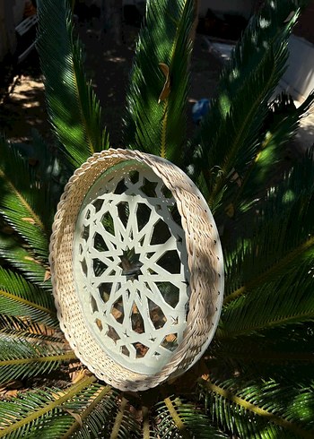 Rattan ayna tepsi sunumluk el yapımı el emegı - Görsel 13