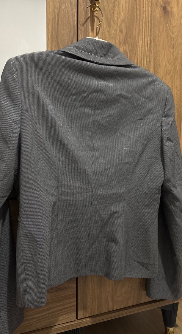 Gri Kadın Midi Blazer Ceket - Görsel 2