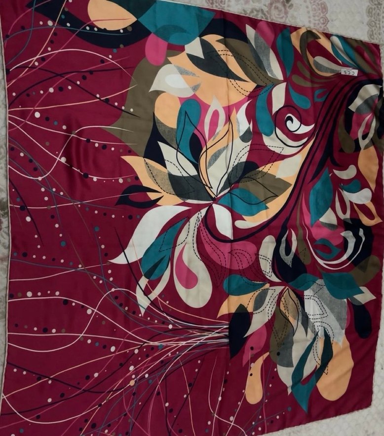 Çiçek Desenli Kadın esarp - Görsel 3