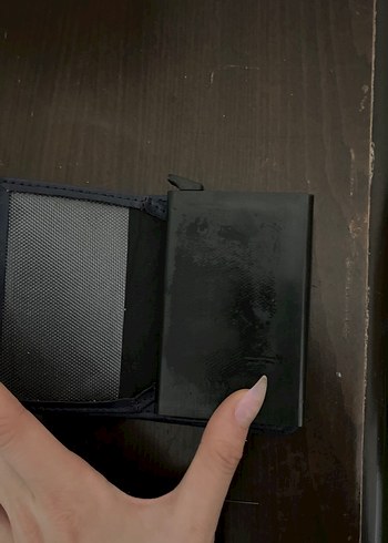 Tokalı Ekoseli Gri Deri Kadın Cüzdanı - Görsel 4