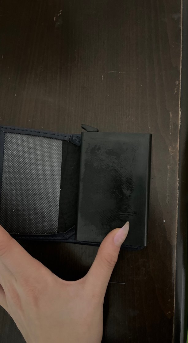 Tokalı Ekoseli Gri Deri Kadın Cüzdanı - Görsel 4