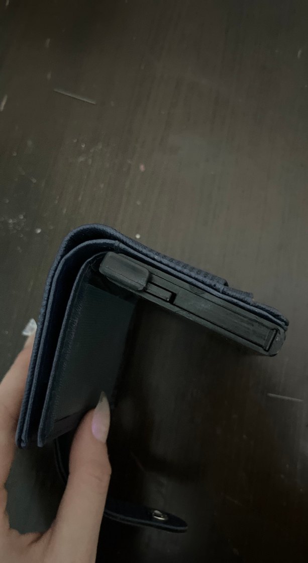 Tokalı Ekoseli Gri Deri Kadın Cüzdanı - Görsel 5