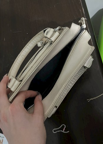 Beyaz Deri Kadın Çanta - Görsel 4