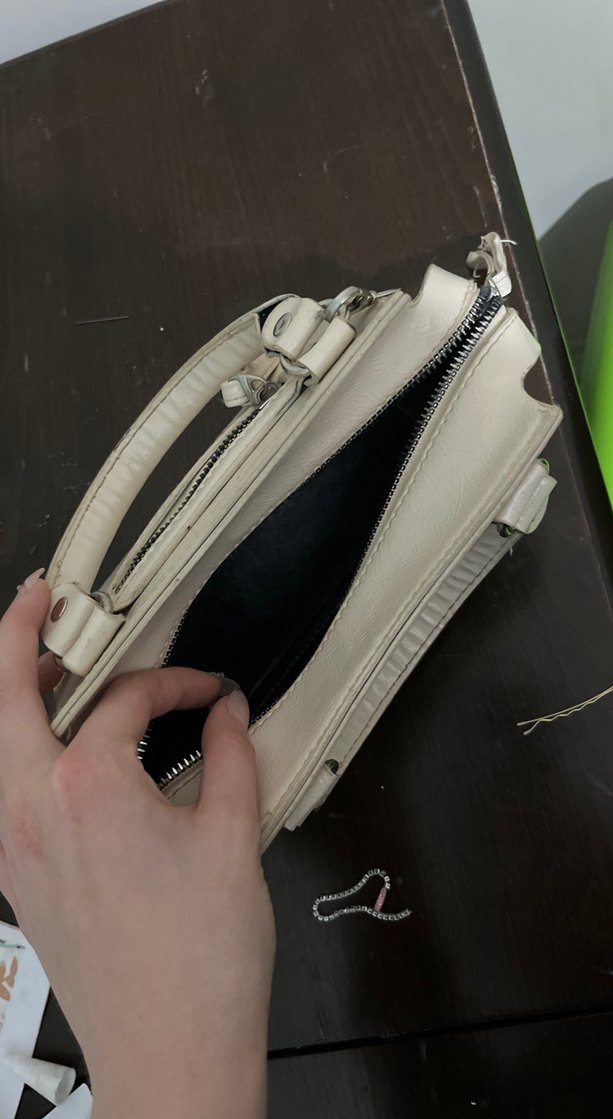 Beyaz Deri Kadın Çanta - Görsel 4