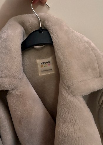 Bej Süet Kürk Detaylı Kısa kız çocuk Ceket - Görsel 8