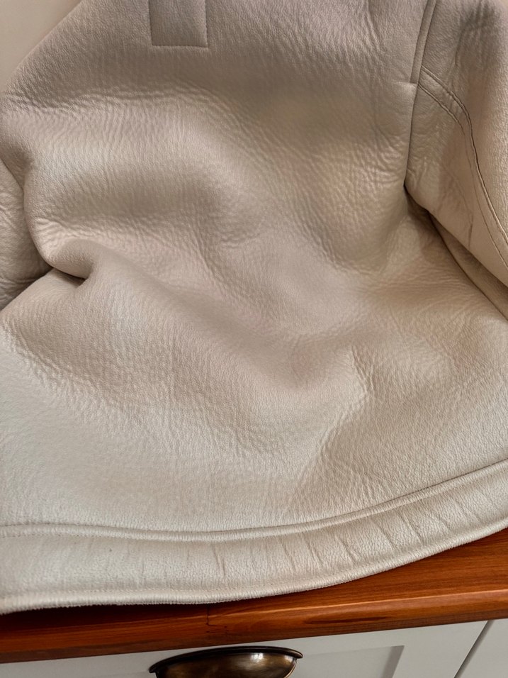 Bej Süet Kürk Detaylı Kısa kız çocuk Ceket - Görsel 5