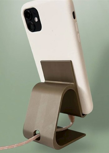 Beyaz Telefon Standı Apple Logo Detaylı - Görsel 2