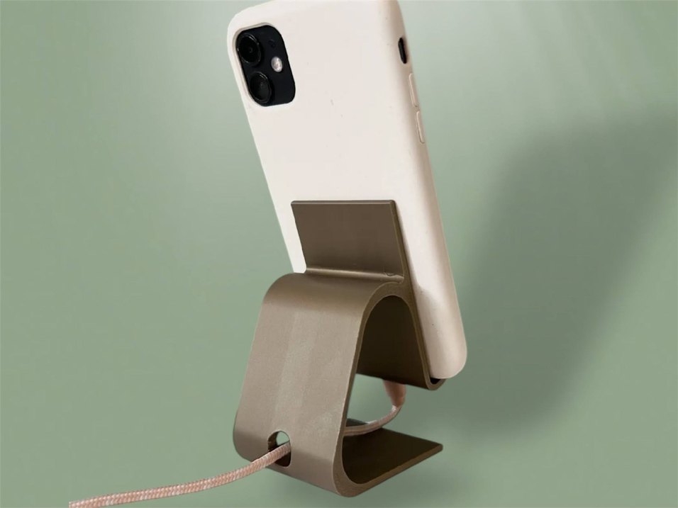 Beyaz Telefon Standı Apple Logo Detaylı - Görsel 2