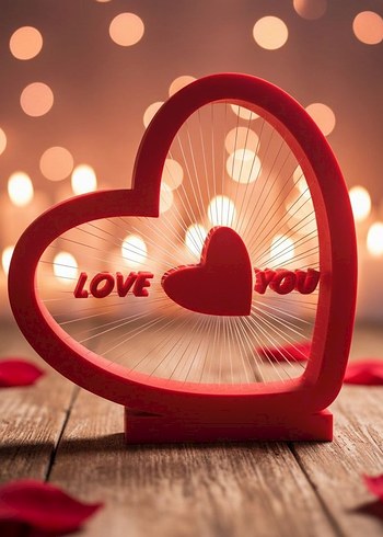 Kırmızı Kalp Şeklinde Dekoratif Süs - Görsel 2