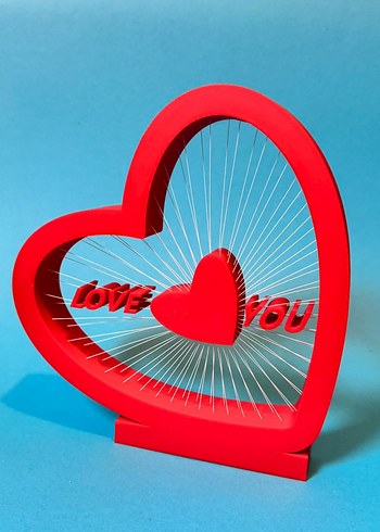 Kırmızı Kalp Şeklinde Dekoratif Süs - Görsel 3