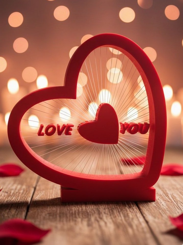 Kırmızı Kalp Şeklinde Dekoratif Süs - Görsel 2