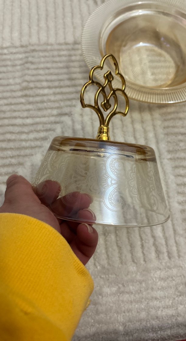 Altın Renkli İşlemeli şekerlik lokumluk - Görsel 3