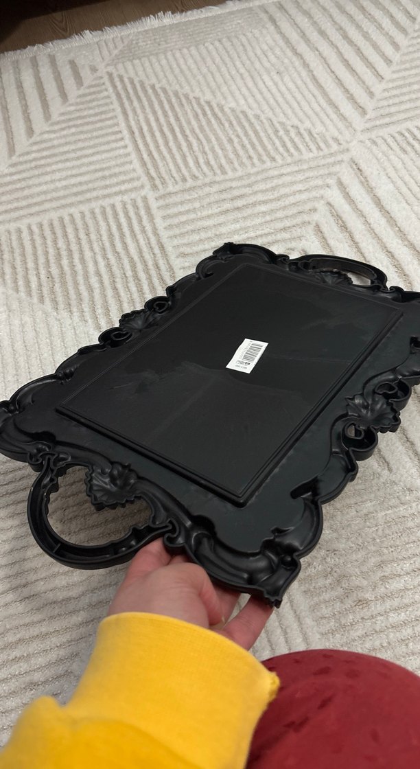 Siyah Vintage Dekoratif tepsi - Görsel 3