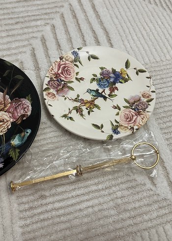 Bohem Çiçek Desenli Oval sunumluk - Görsel 3