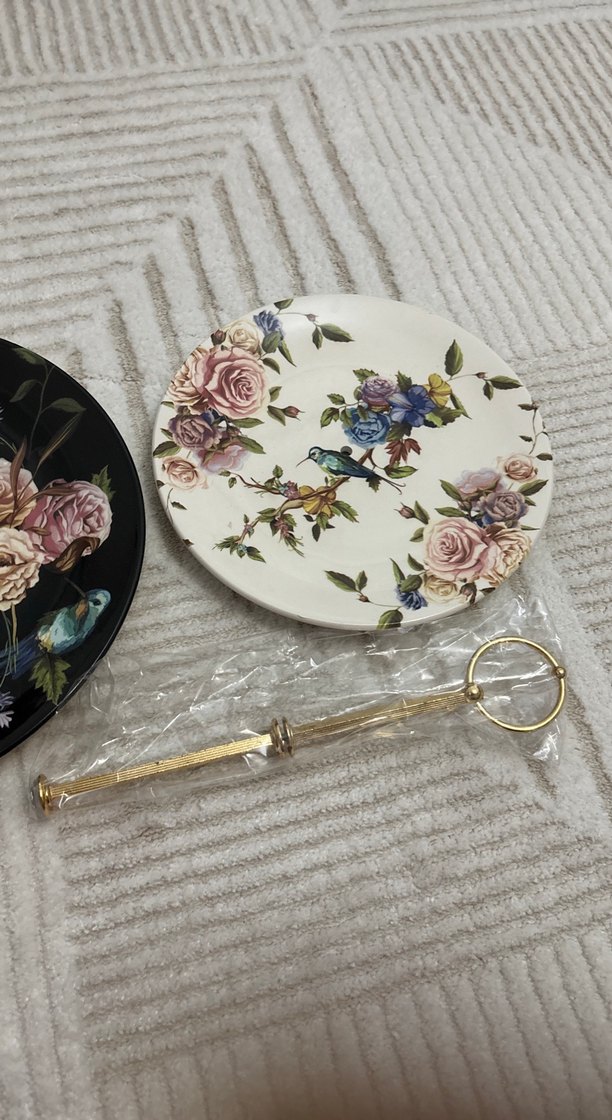 Bohem Çiçek Desenli Oval sunumluk - Görsel 3