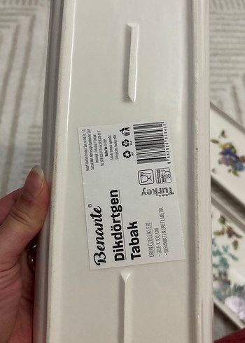 Pastel Renkli Çiçek Desenli Dikdörtgen Tabaklar - Görsel 7