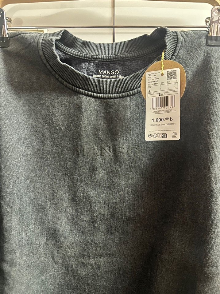 Kadın Gri Oversize Sweatshirt - Görsel 4