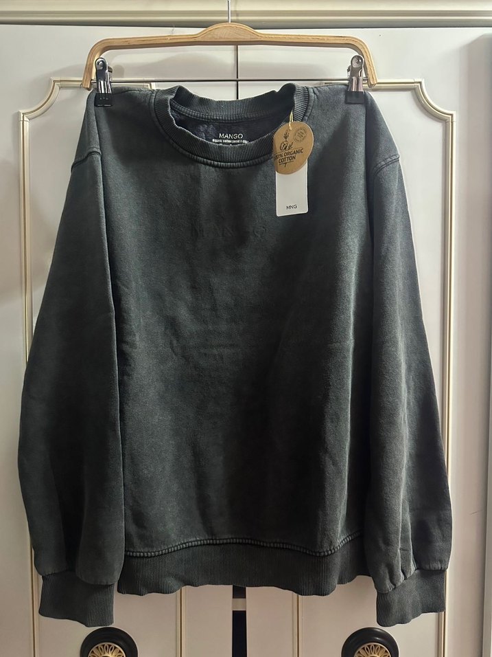 Kadın Gri Oversize Sweatshirt - Görsel 2
