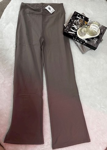 Kadın Bej Midi İspanyol Paça Pantolon - Görsel 3