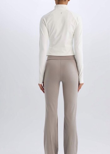 Kadın Bej Midi İspanyol Paça Pantolon - Görsel 2