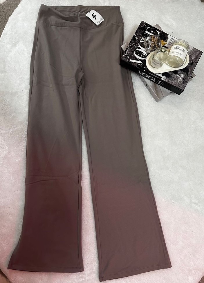 Kadın Bej Midi İspanyol Paça Pantolon - Görsel 3