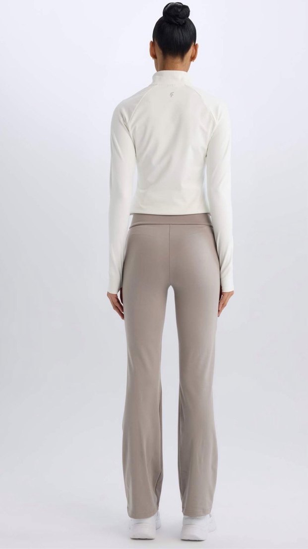 Kadın Bej Midi İspanyol Paça Pantolon - Görsel 2