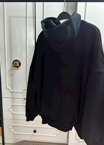 Siyah Oversize Erkek Sweatshirt - Görsel 3