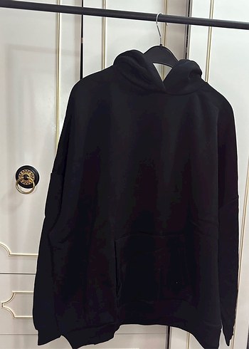 Siyah Oversize Erkek Sweatshirt - Görsel 2