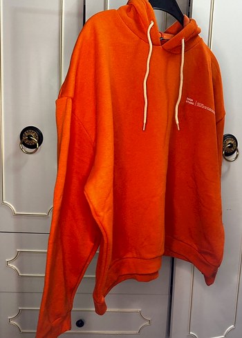 Turuncu Uzun Kollu Oversize Sweatshirt - Görsel 2