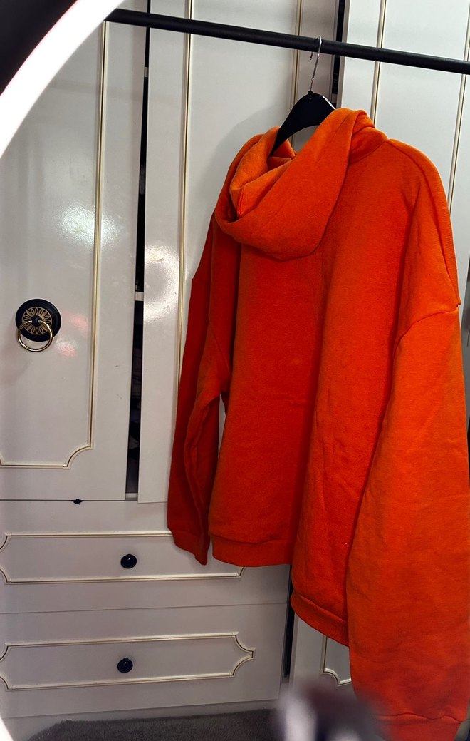 Turuncu Uzun Kollu Oversize Sweatshirt - Görsel 3