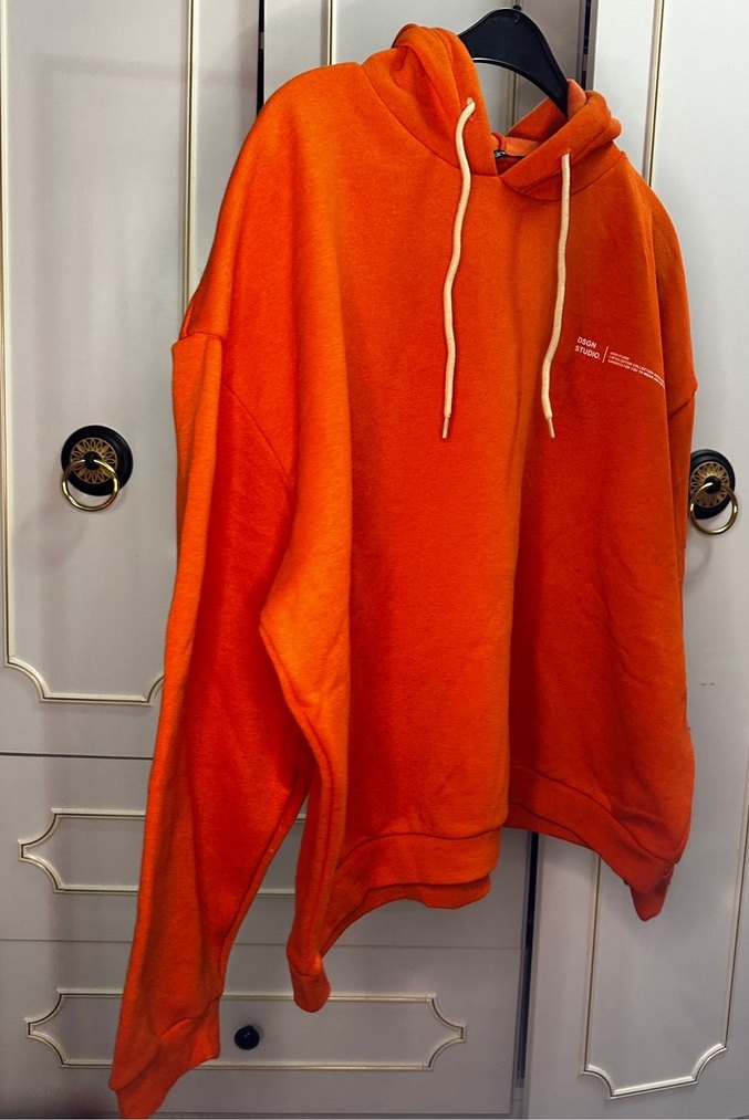 Turuncu Uzun Kollu Oversize Sweatshirt - Görsel 2