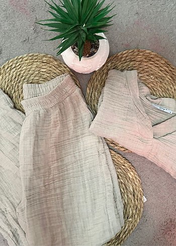 Bej Kadın Keten Kumaş Tulum - Görsel 2