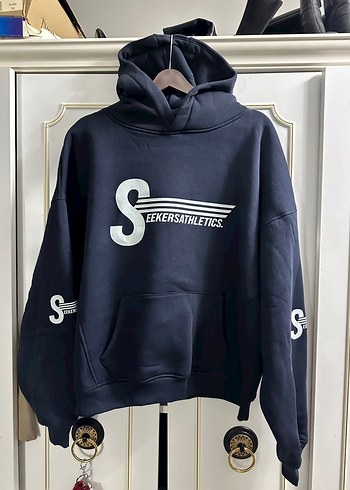 Kadın Lacivert Kapüşonlu Sweatshirt - Görsel 2