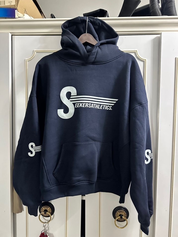 Kadın Lacivert Kapüşonlu Sweatshirt - Görsel 2