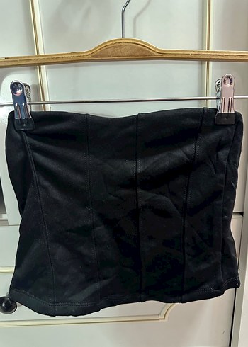 Kemer Detaylı Straplez Midi Deri Büstiyer - Görsel 3