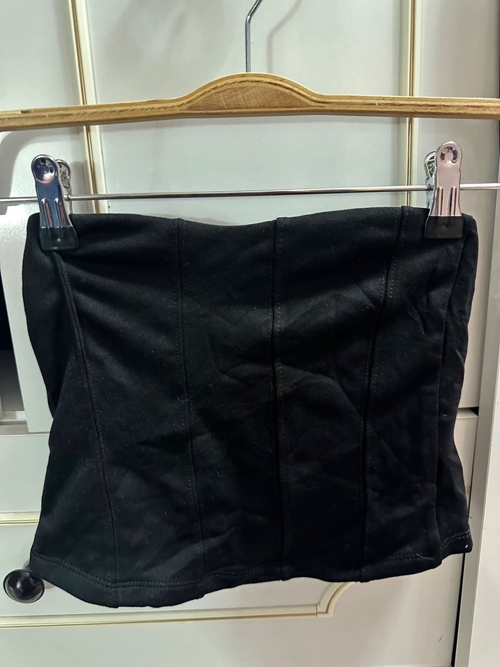 Kemer Detaylı Straplez Midi Deri Büstiyer - Görsel 3